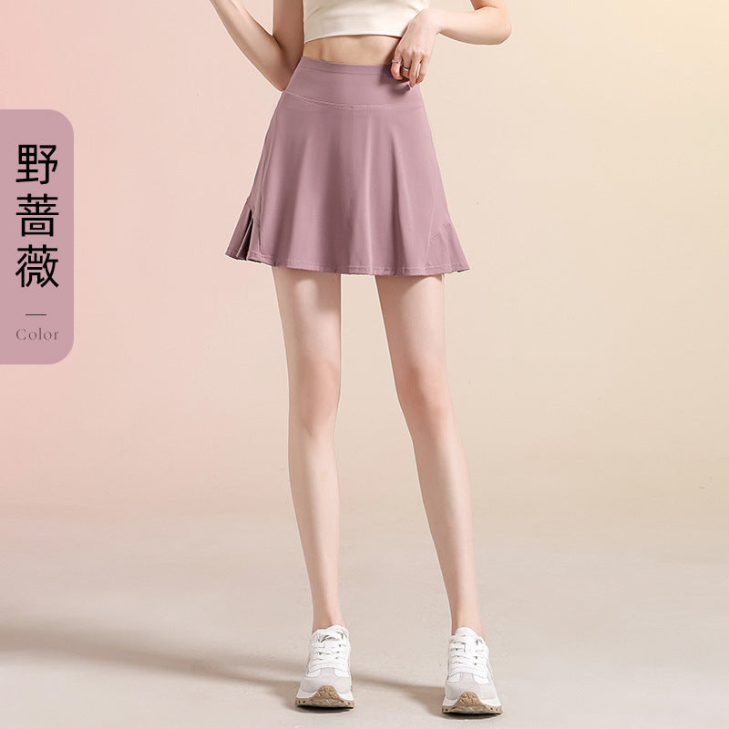 Anti-exposure Sports Shorts Summer Thin Breathable Running Loose High Waist Slimming Hip Yoga Tennis Dance Culottes