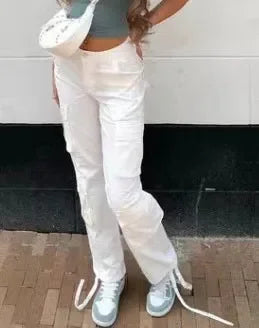 Baggy Cargo Pants Low Waist Denims Vintage Women Hip Hop Y2K Multi Pockets Jeans 2024 Autumn Streetwear Trousers Overalls