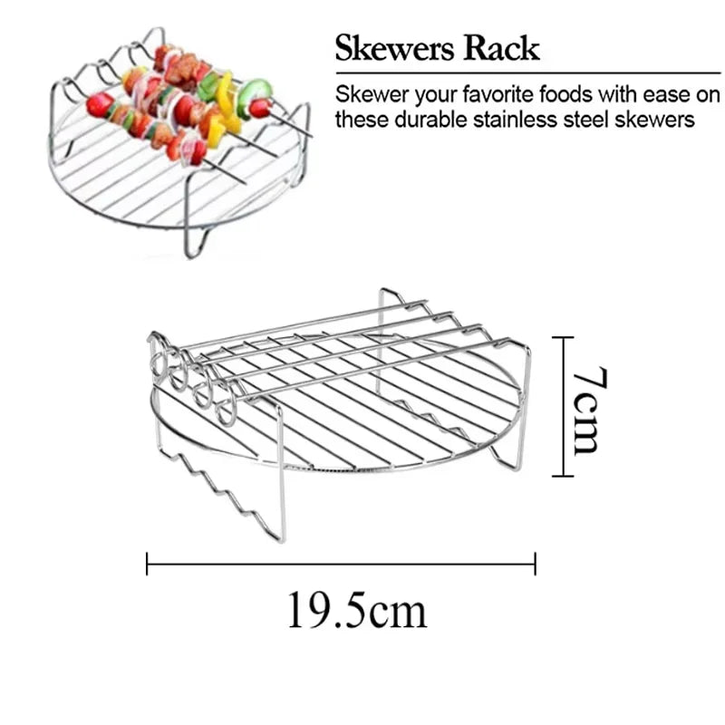 Air Fryer Accessories for COSORI 5.5L/6L/6.2L/6.4L, for Ninja AF180EU 6.2L Air Fryer Accessories Grill Rack Air Fryer Accesorios