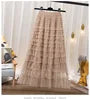 Advanced Mesh Half-Body Skirt Female Spring and Fall New High-Waisted Cake Womens Skirts