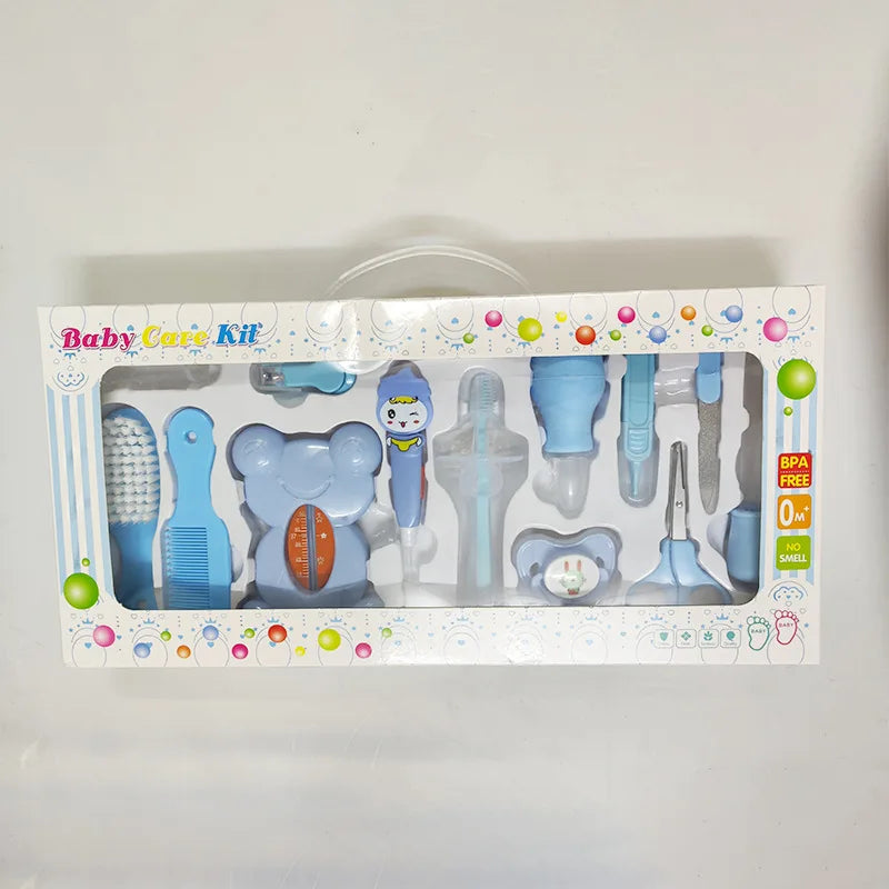 13 in 1 Baby Grooming Kit Health Safety Care Set Newborn Nursery with Toothbrush Ear Spoon Thermometer Nail Clipper File