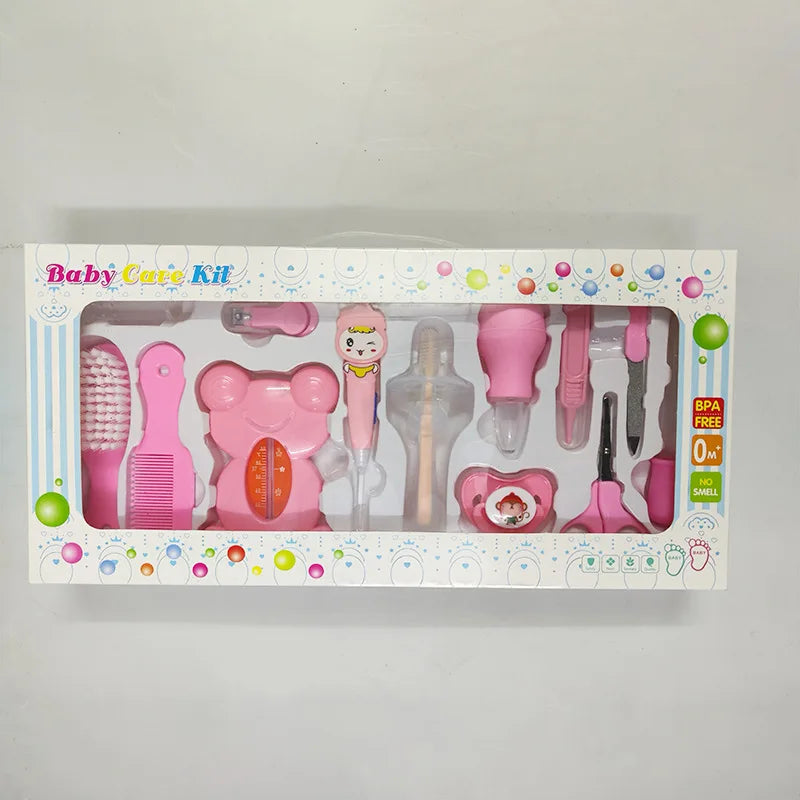 13 in 1 Baby Grooming Kit Health Safety Care Set Newborn Nursery with Toothbrush Ear Spoon Thermometer Nail Clipper File