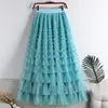 Advanced Mesh Half-Body Skirt Female Spring and Fall New High-Waisted Cake Womens Skirts