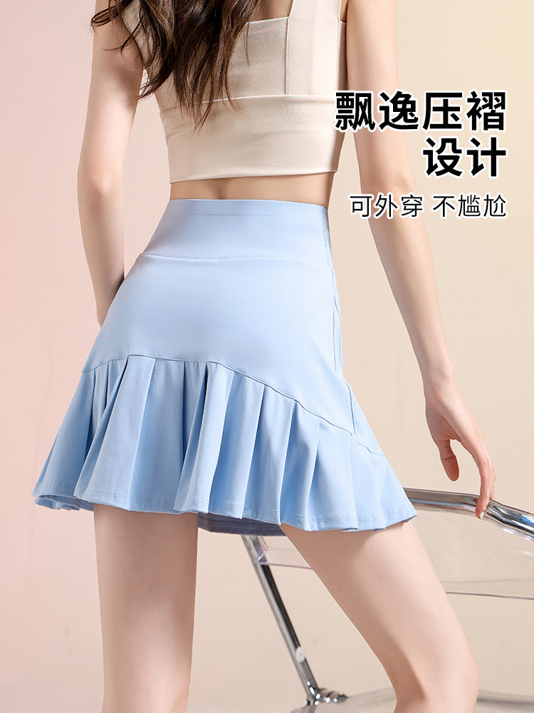 Anti-exposure Sports Shorts Summer Thin Breathable Running Loose High Waist Slimming Hip Yoga Tennis Dance Culottes