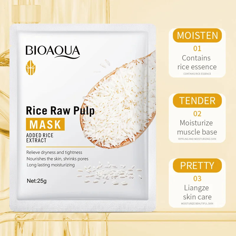10pcs BIOAQUA Mascarilla Facial de Arroz