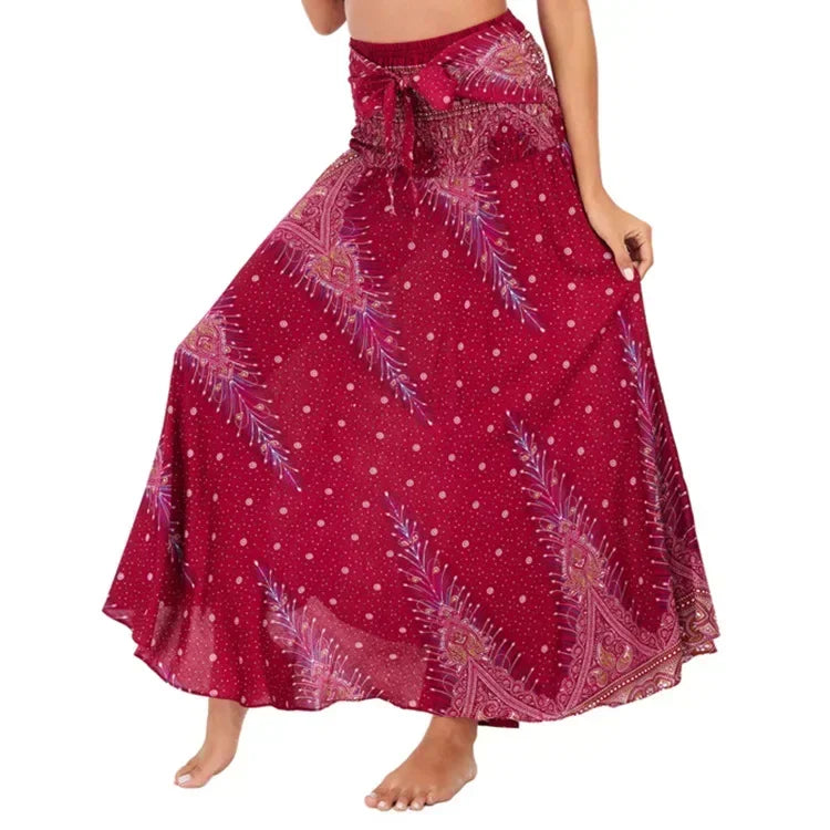 Sexy Summer Long Boho Bottom Women Skirt Vintage Casual Ropa Mujer Faldas Loose Fashion y2k Maxi Skirts Woman Clothing Saia Jupe