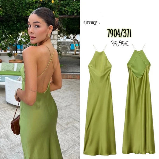 Silk Satin Feel Strapless Gown Long Street Style Floral Print Polyester Fabric No-Waist Design Summer 2025 Women's Dress