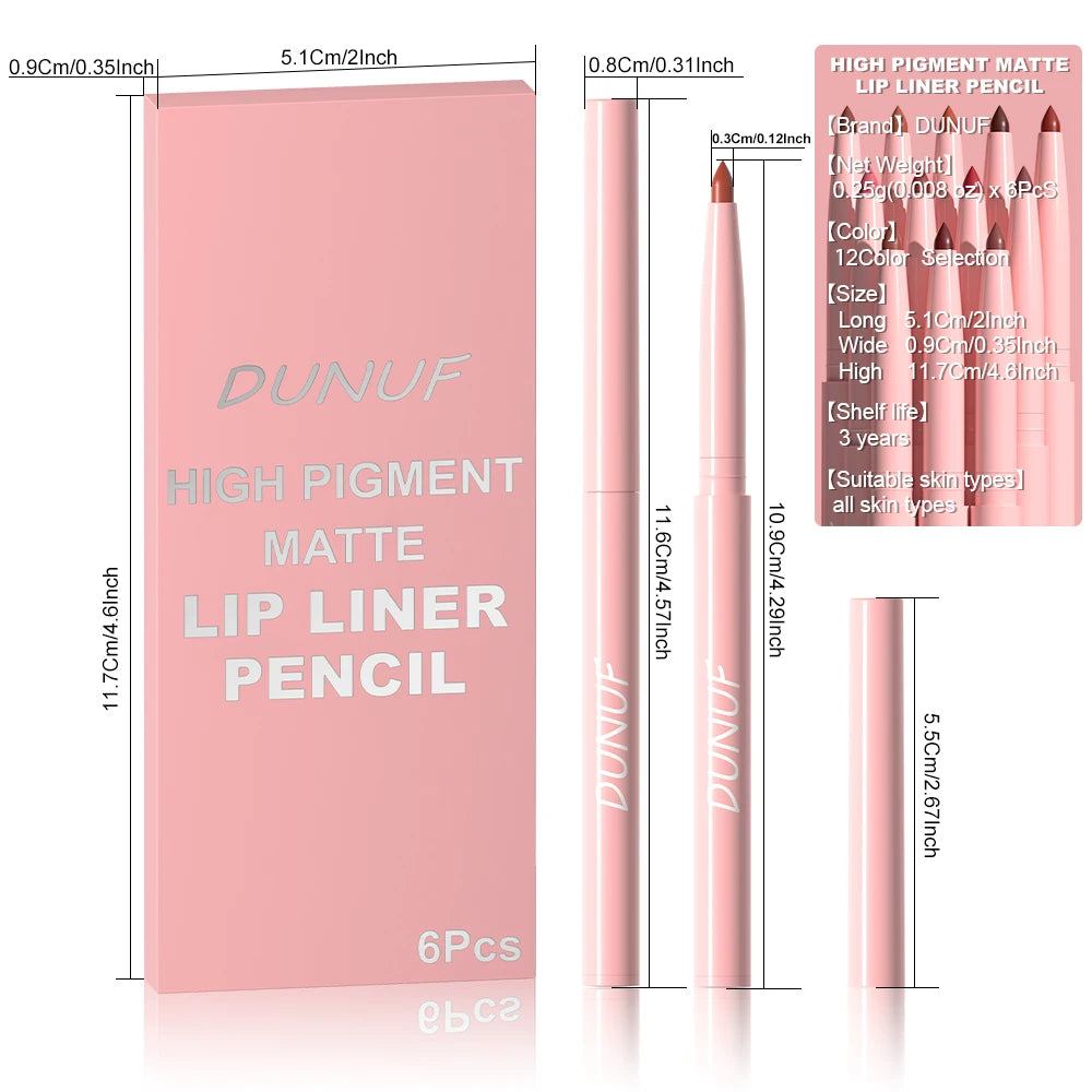 kit de 6 delineador labial