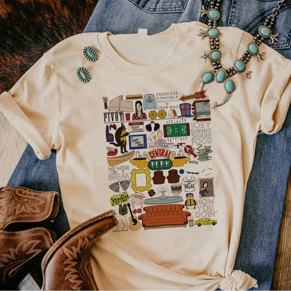 Friends Chandler Tee women streetwear designer t shirt girl streetwear anime comic clothes